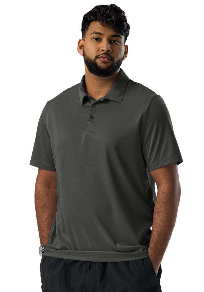 Unisex Adidas Space-Dyed Polo Shirt | A591 — Black Melange