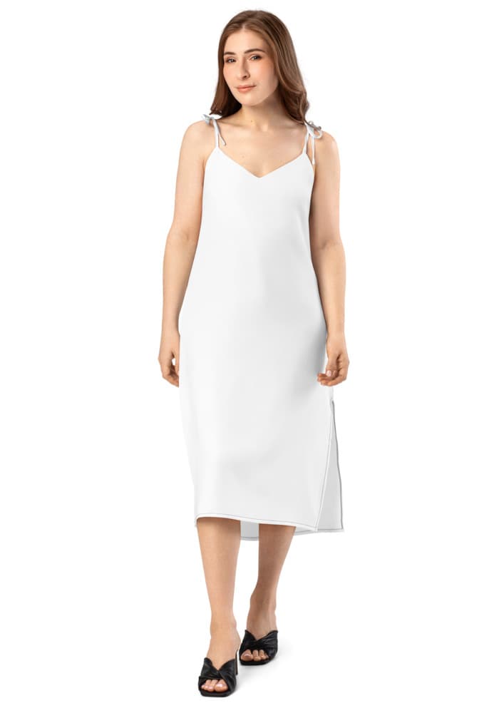All-Over Print Slip Dress — Black